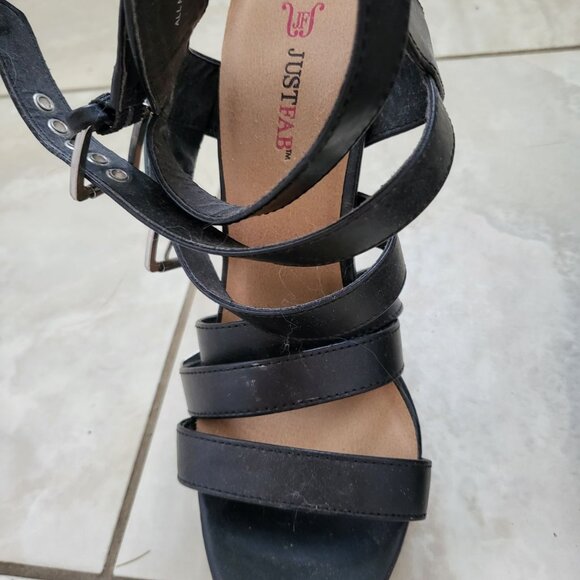 Black Ankle Strap Heels - Picture 1 of 2